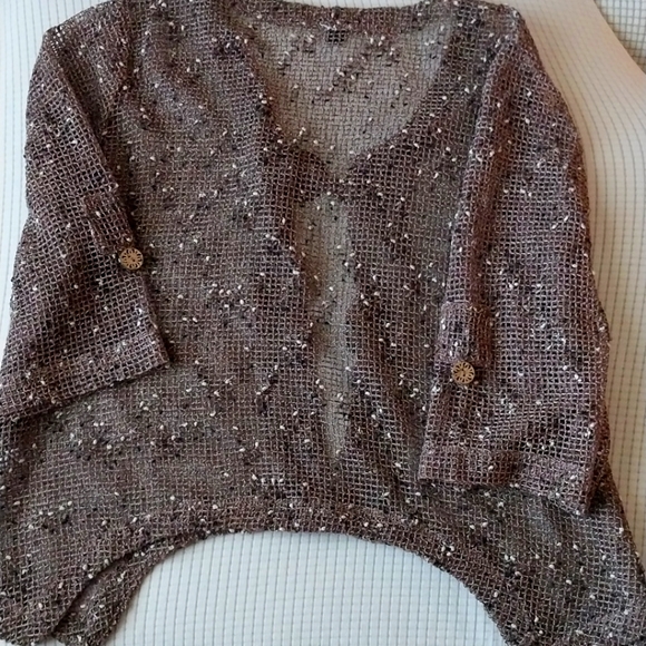 Nina Leonard  Button  Fish Knit Cardigan Moca - Picture 3 of 5